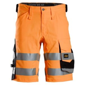 6136 Spodnie krótkie odblaskowe Stretch z workami kieszeniowymi, EN20471/1 Snickers w kolorze pomarańczowym (Kopia) Snickers Workwear 